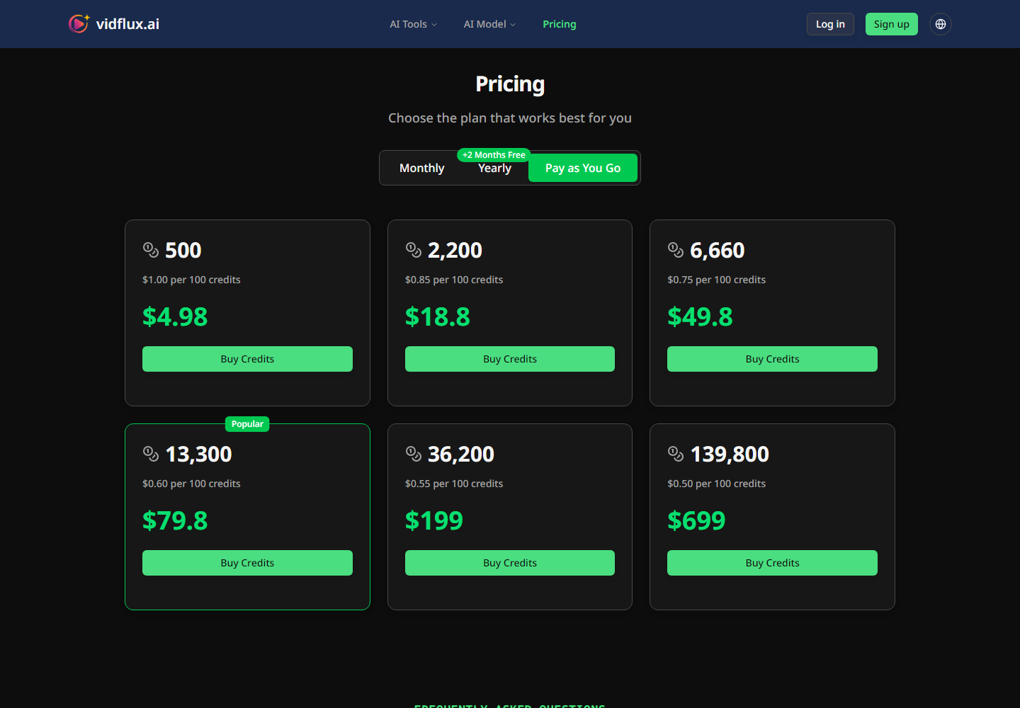 vidflux ai pricing