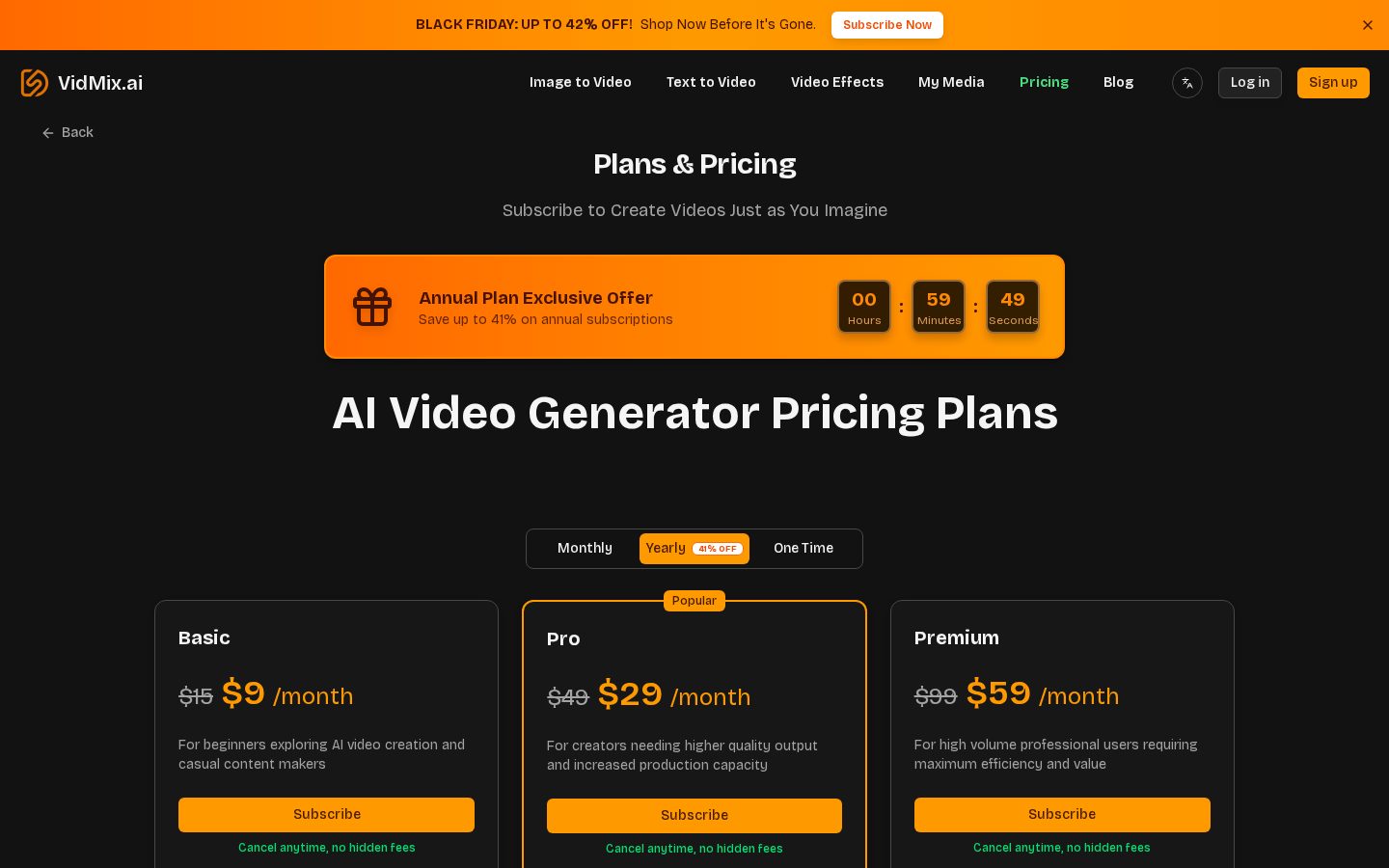 VidMix.ai Pricing