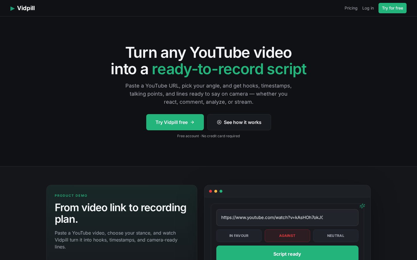 Vidpill Homepage