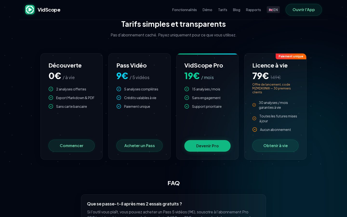 VidScope Pricing