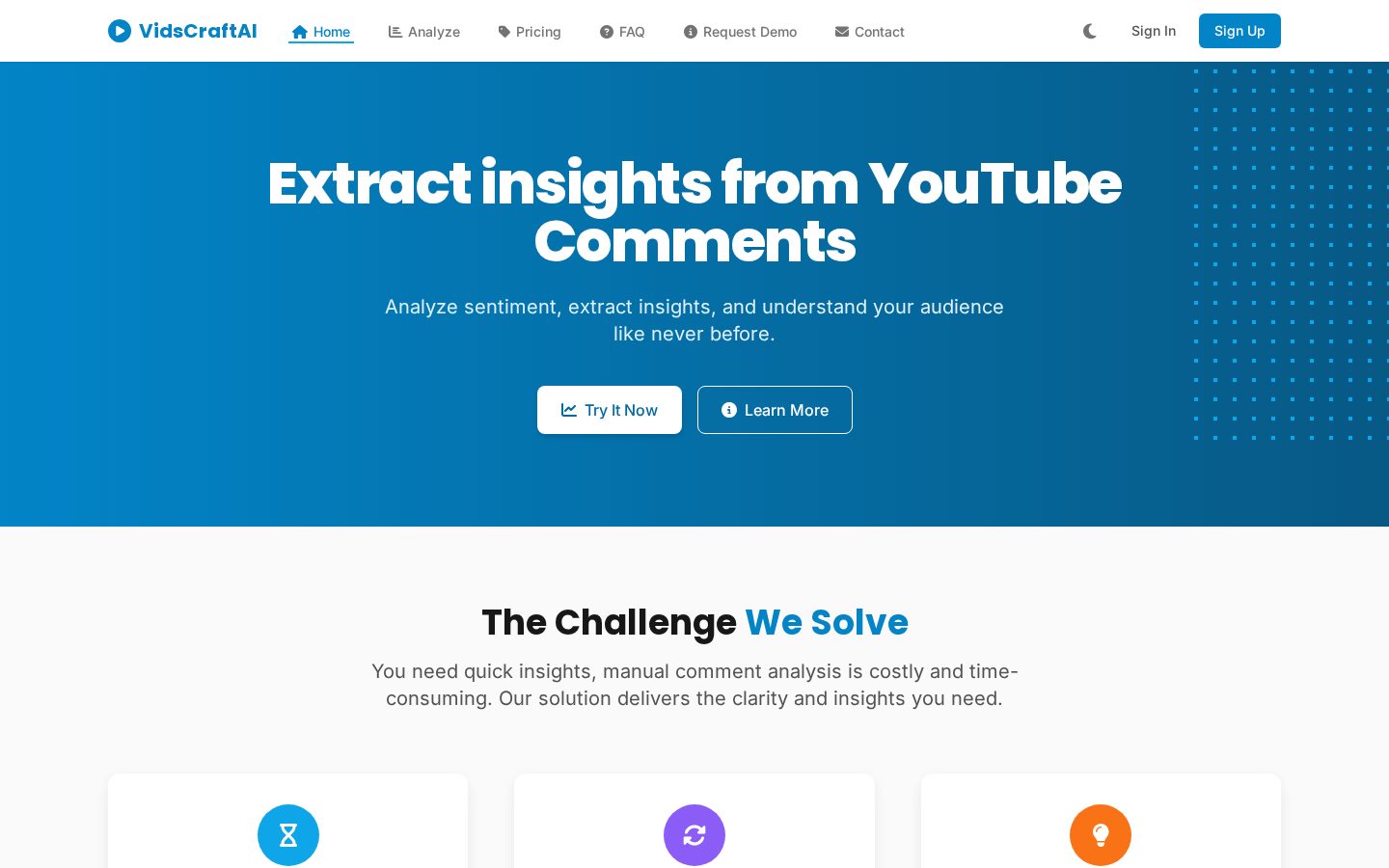 VidsCraftAI Homepage
