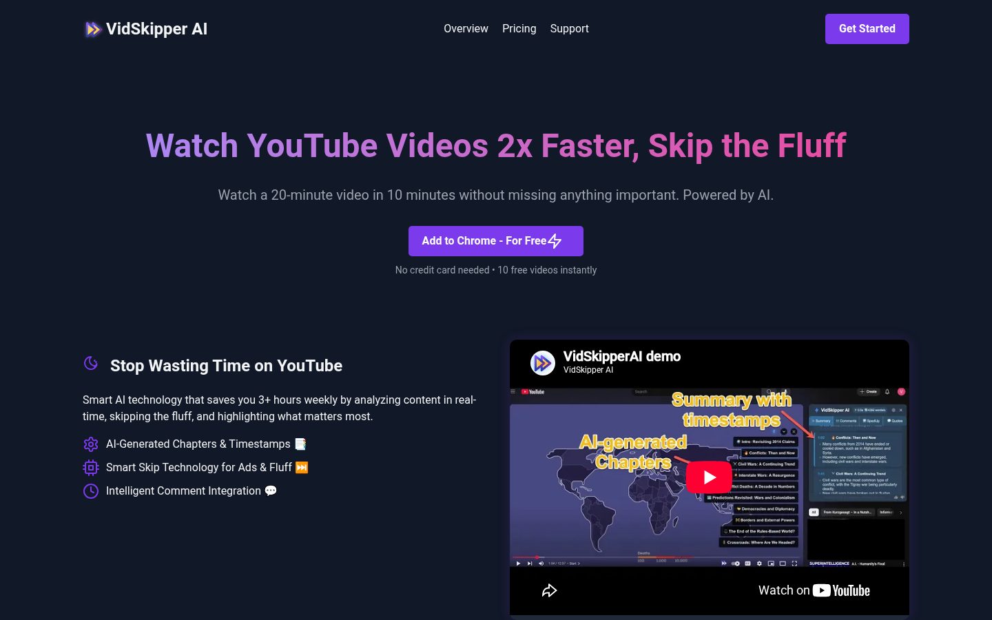 VidSkipper AI Homepage