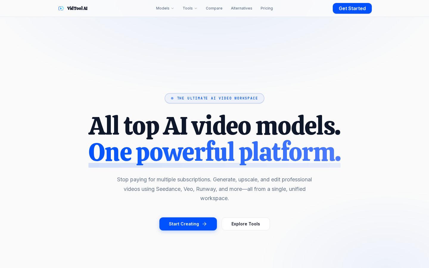 VidTool AI Homepage