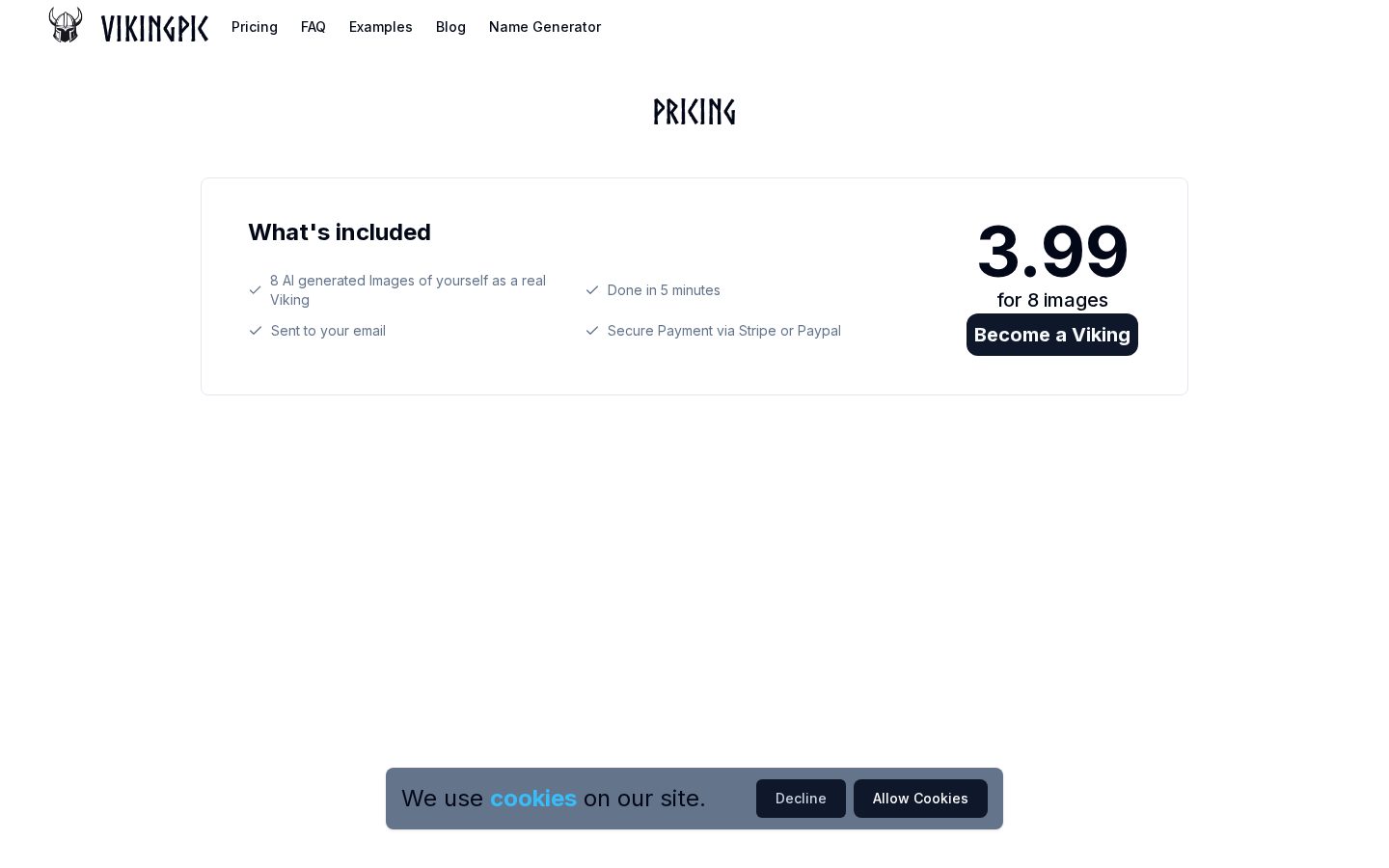 VikingPic Pricing