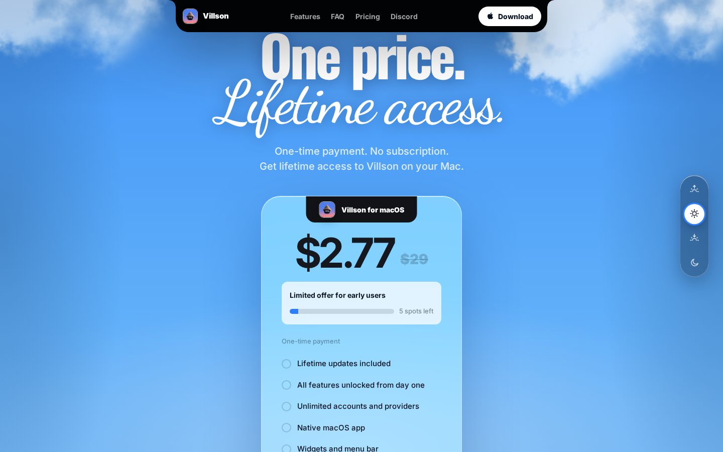Villson AI Pricing