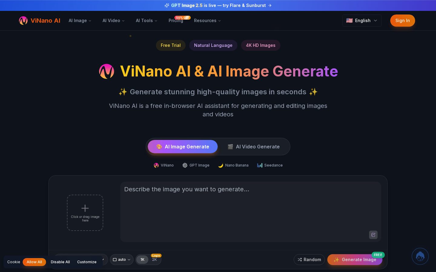 ViNano AI Homepage