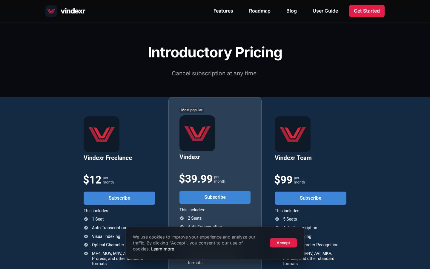 Vindexr Pricing