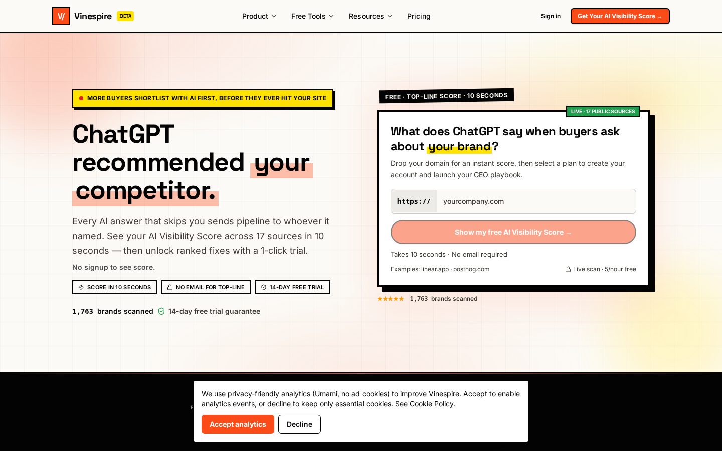 Vinespire Homepage