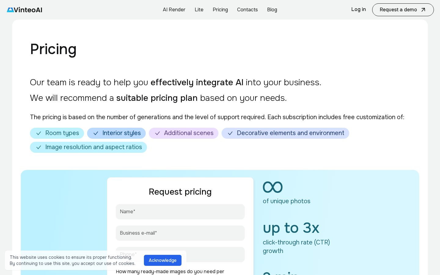Vinteo AI Pricing