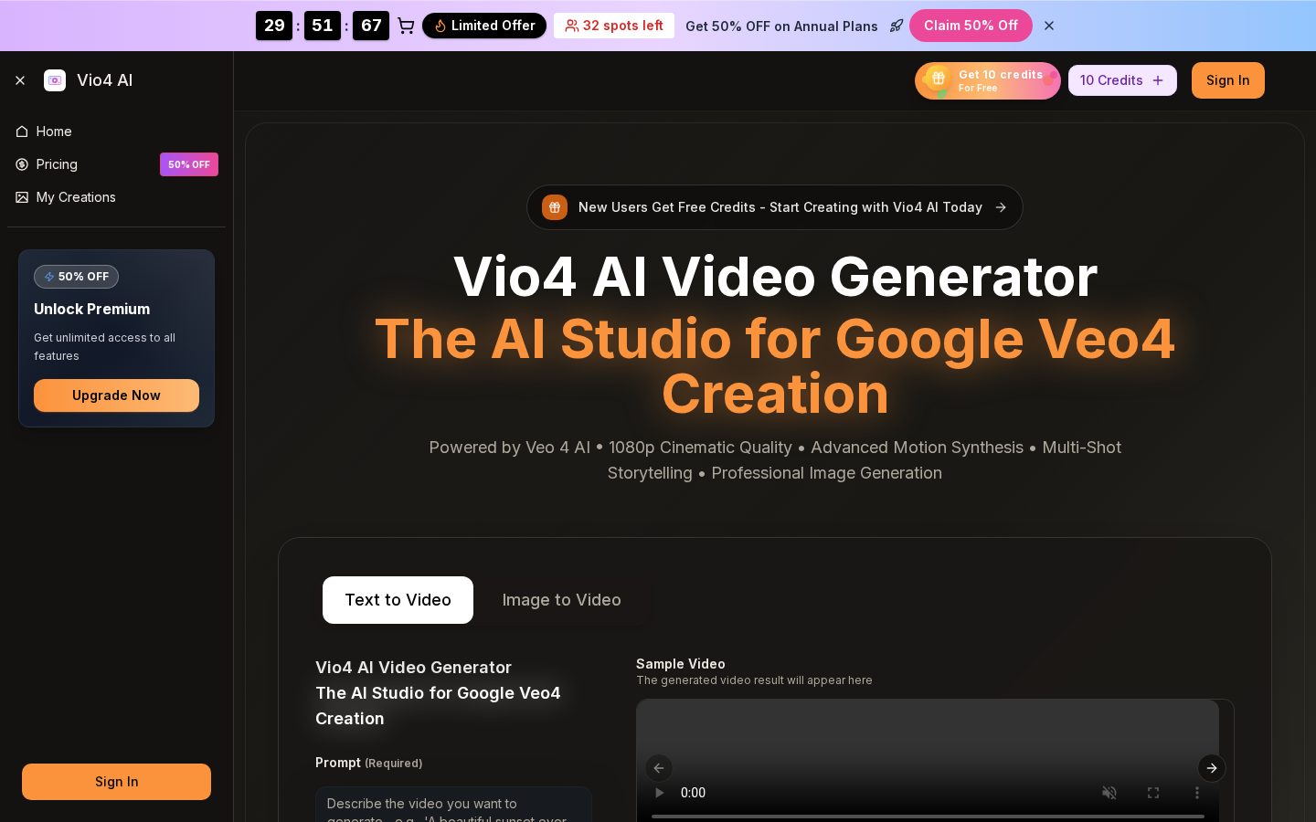 vio4 video ai Homepage
