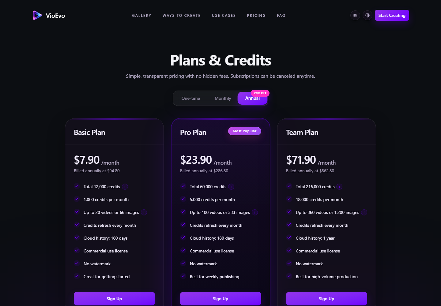 VioEvo pricing