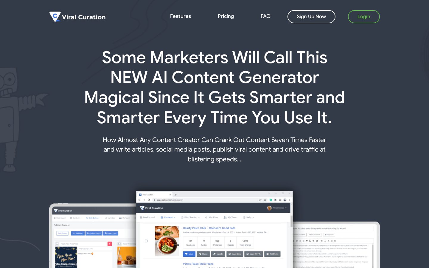 Viral Curation Homepage