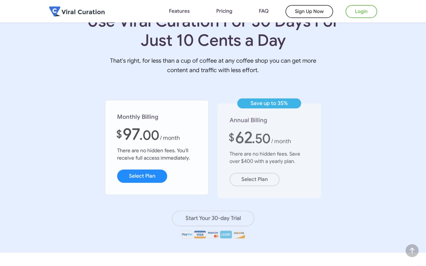 Viral Curation Pricing