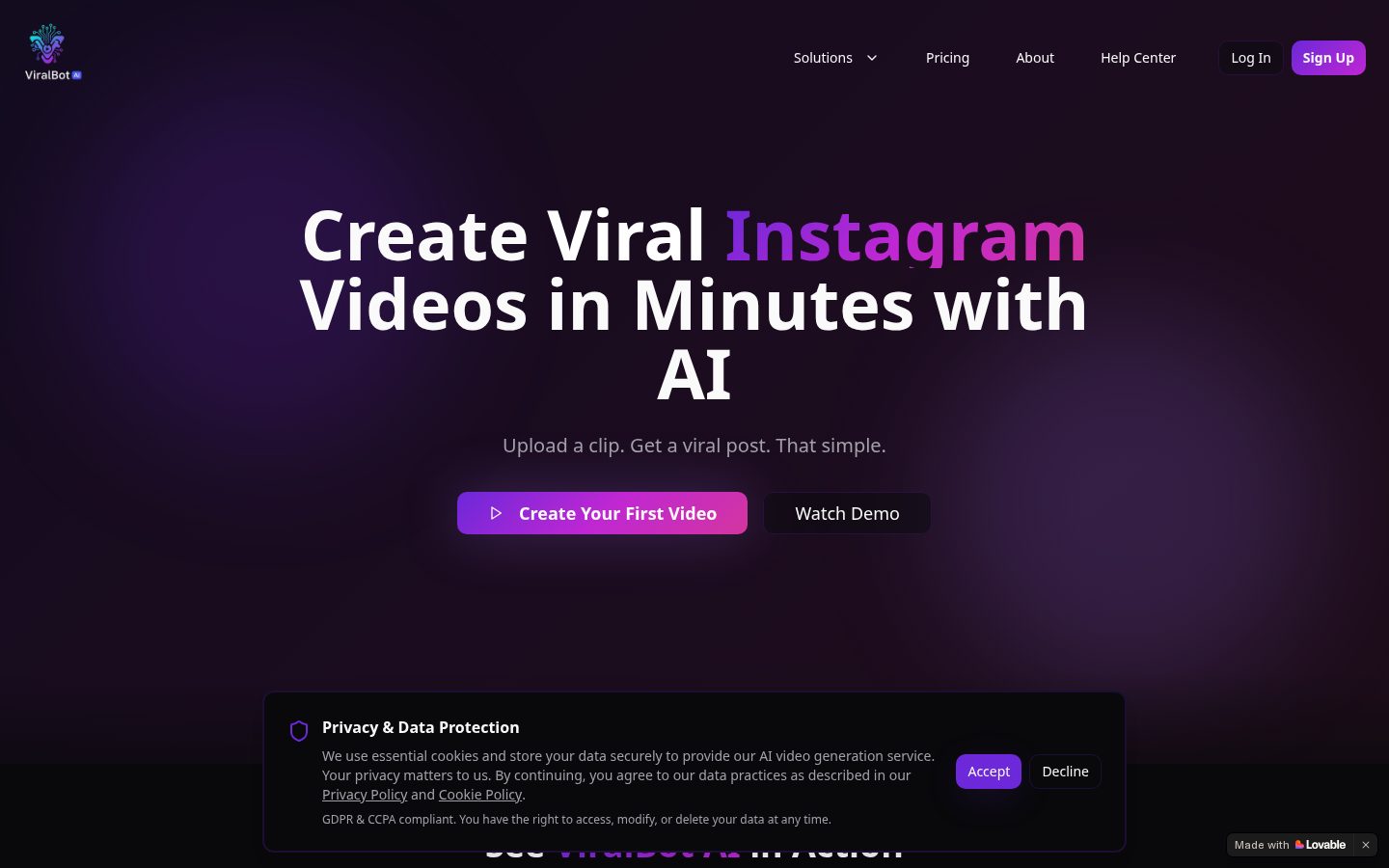 ViralBot AI Homepage