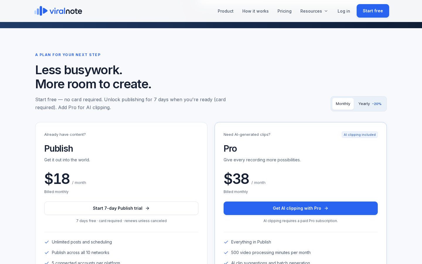 Viralnote Pricing