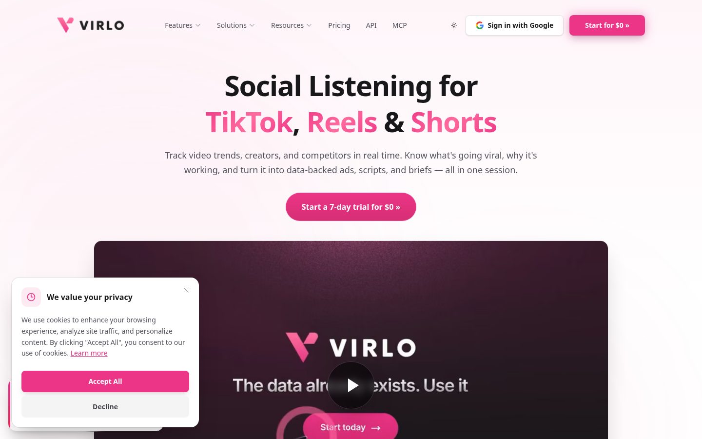 Virlo Homepage