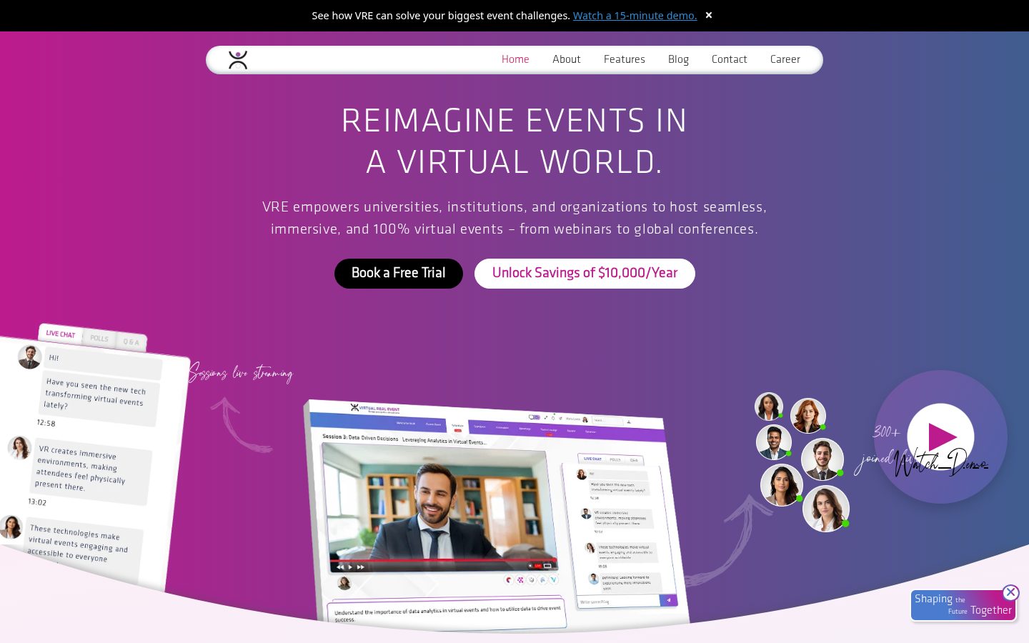 Virtual Real Event Homepage