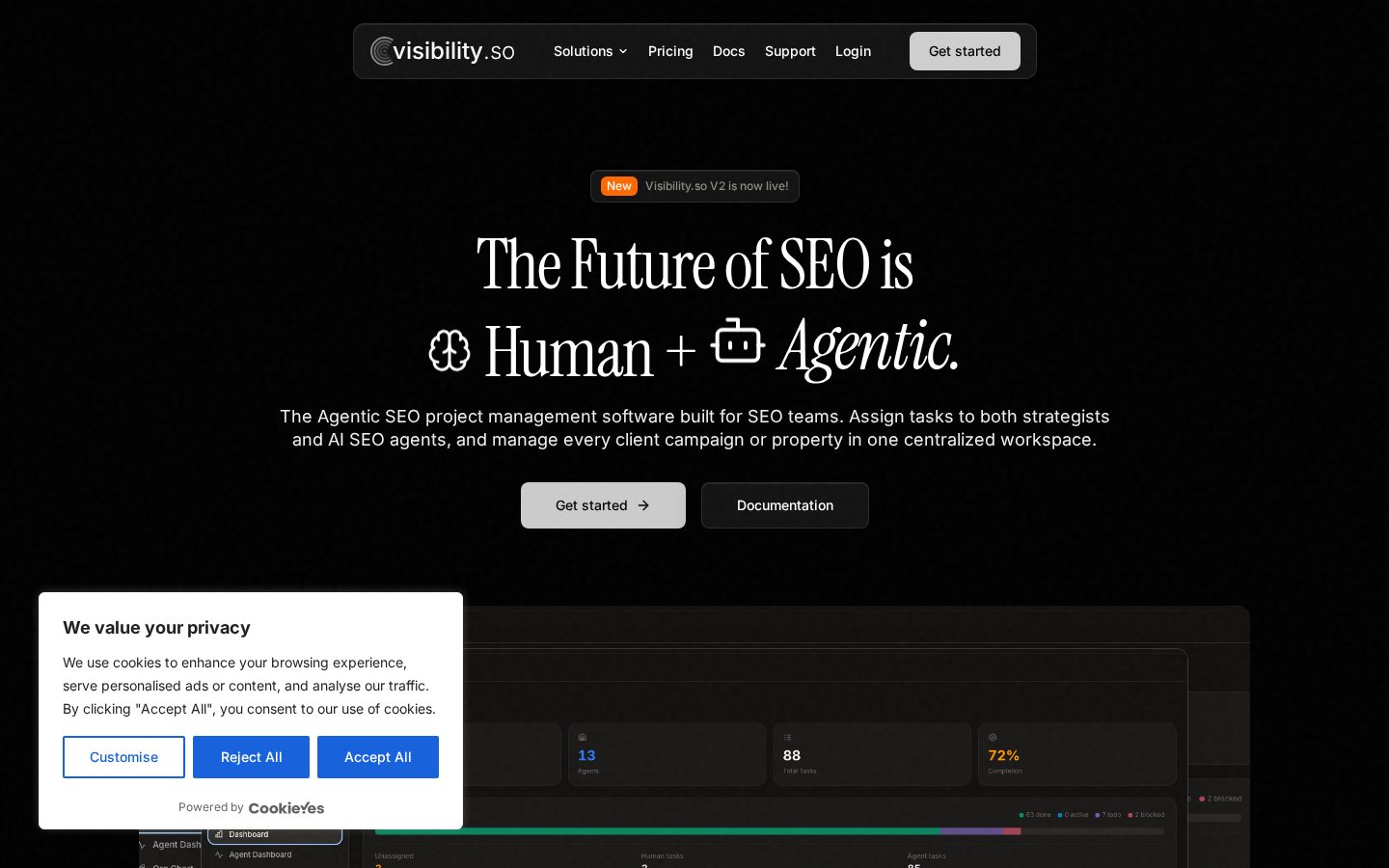 Visibility.so Homepage