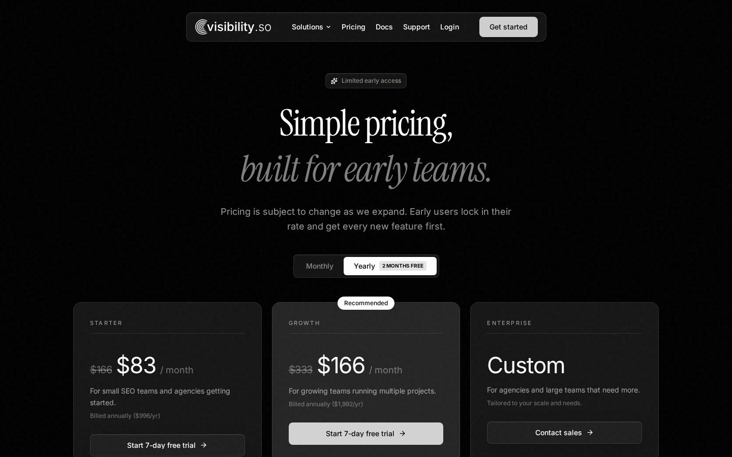 Visibility.so Pricing