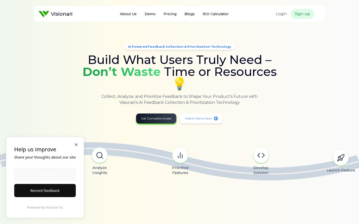 Visionari AI Homepage
