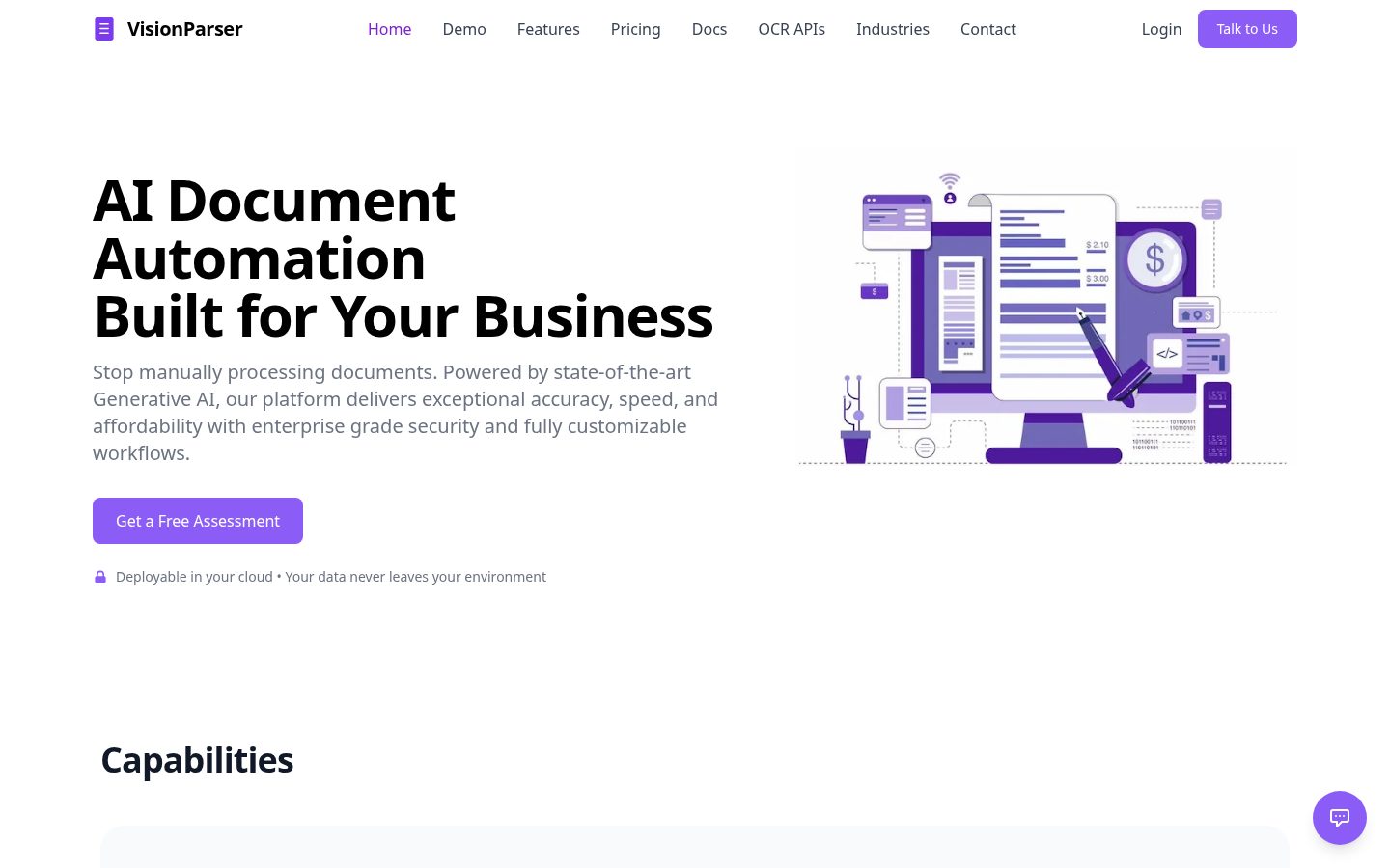 VisionParser Homepage
