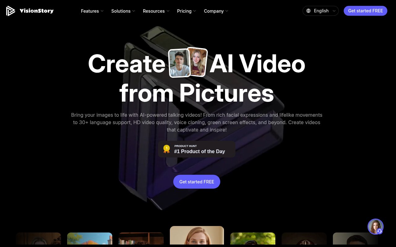 VisionStory homepage