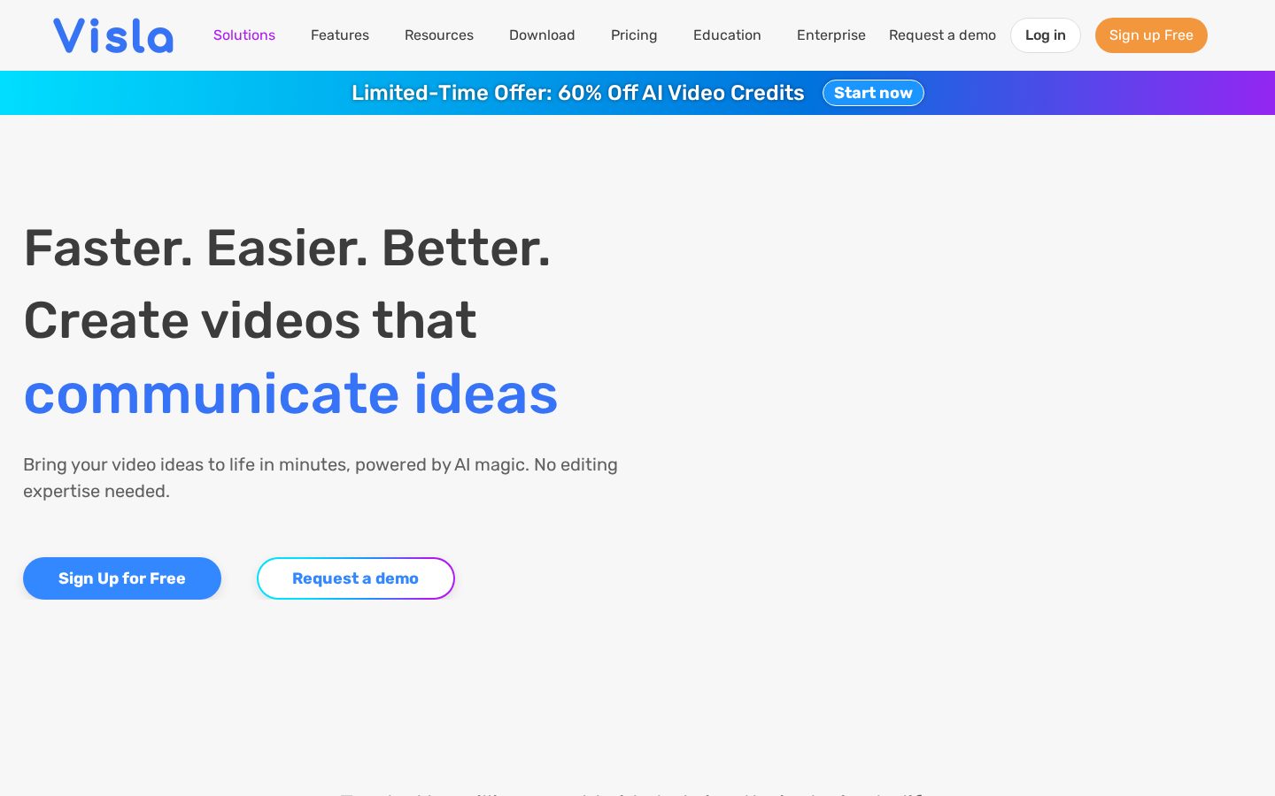 Visla AI Director Mode Homepage