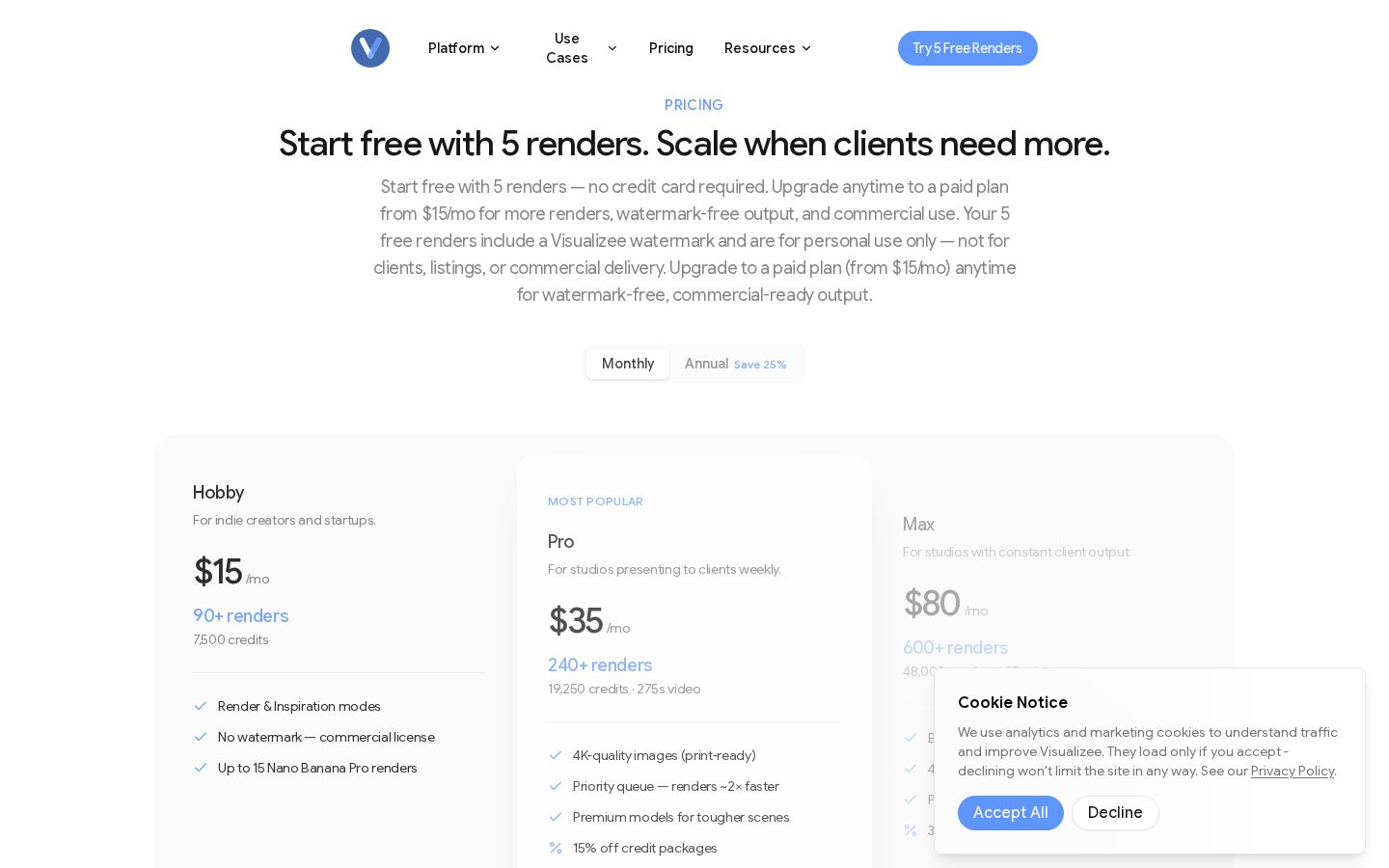 Visualizee Pricing