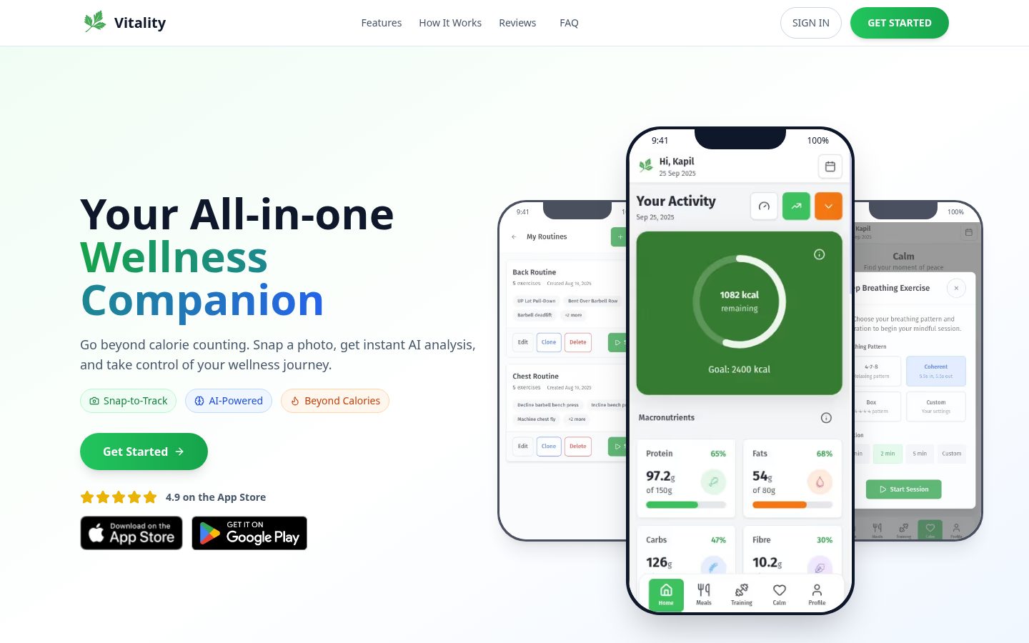 Vitality Homepage