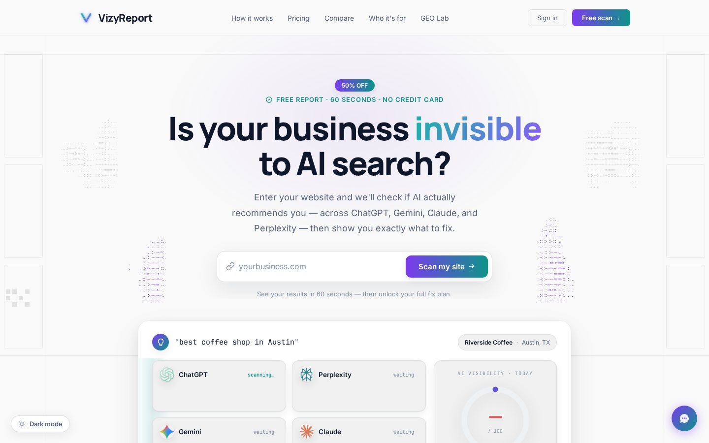 VizyReport Homepage