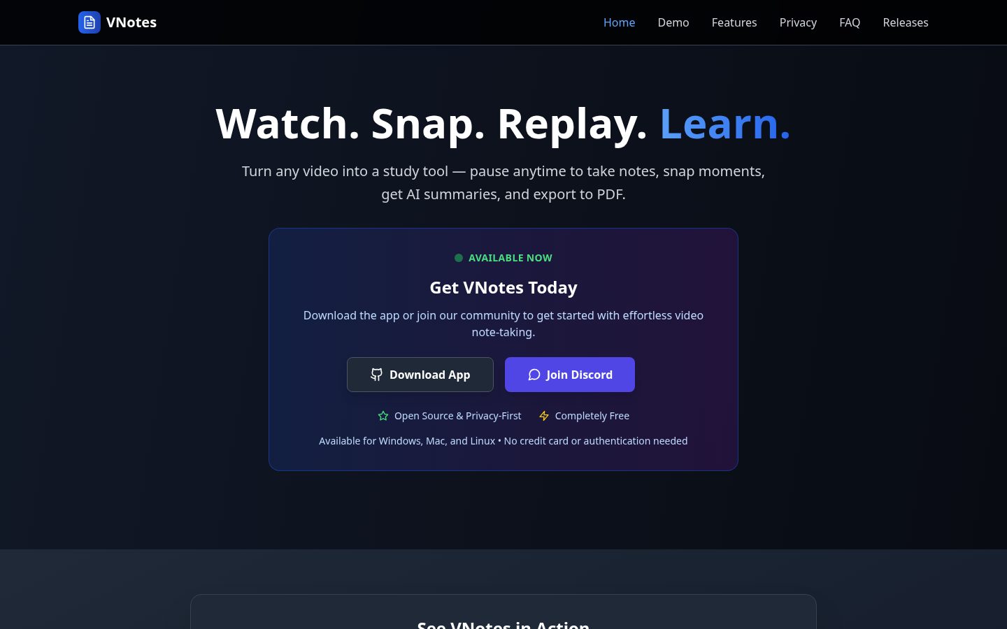 VNotes Homepage
