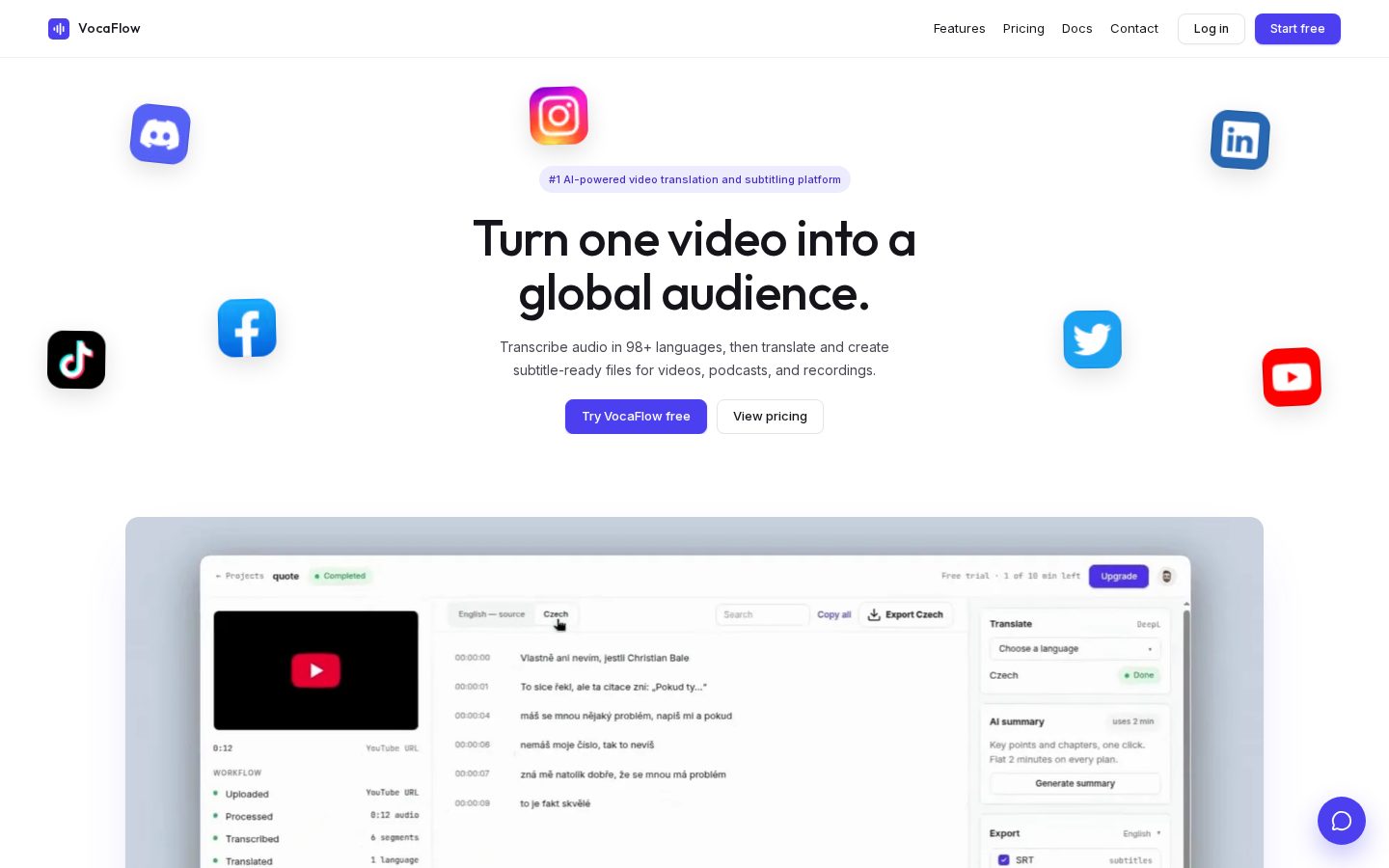 Vocaflow AI Homepage