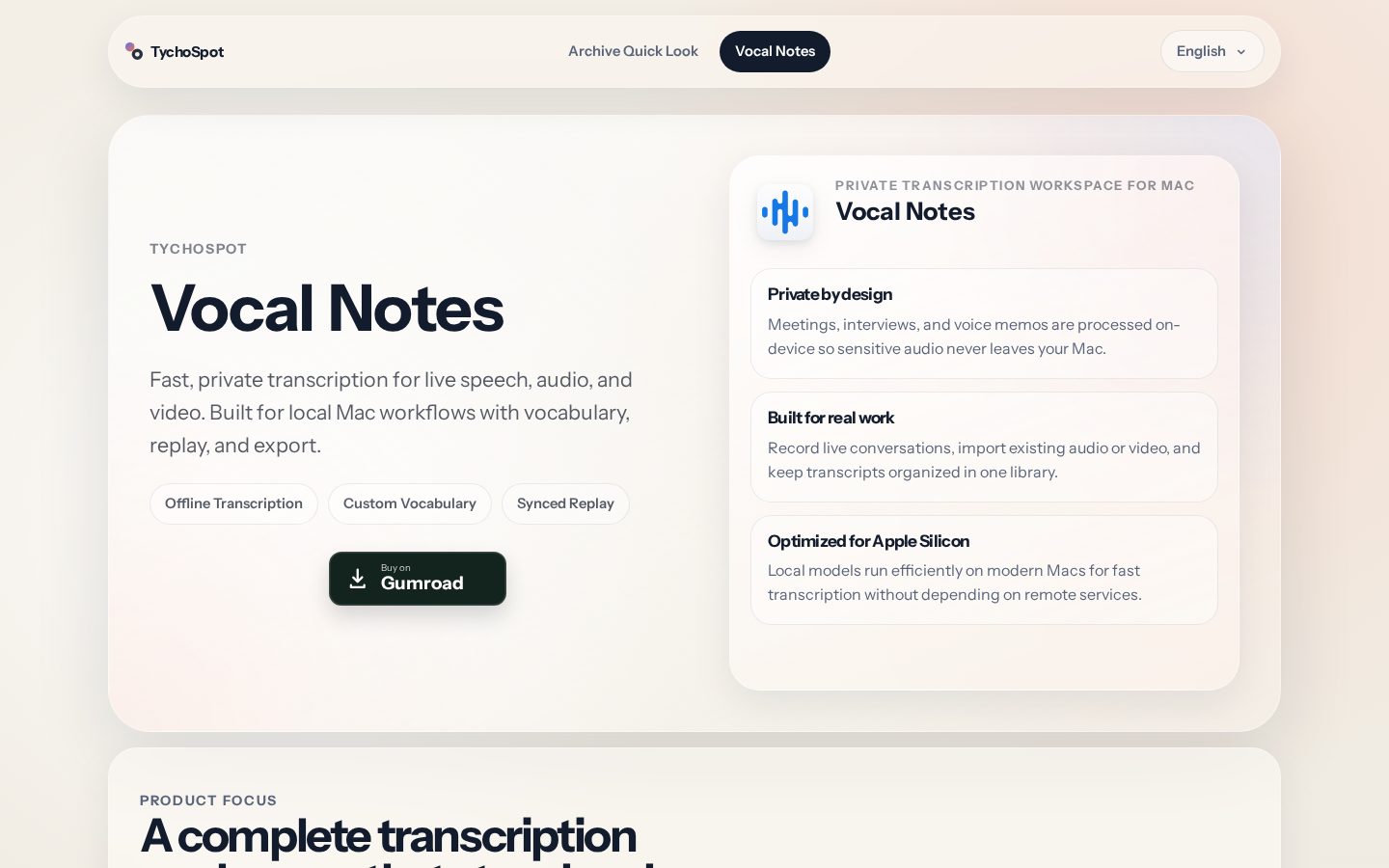 Vocal Notes Homepage