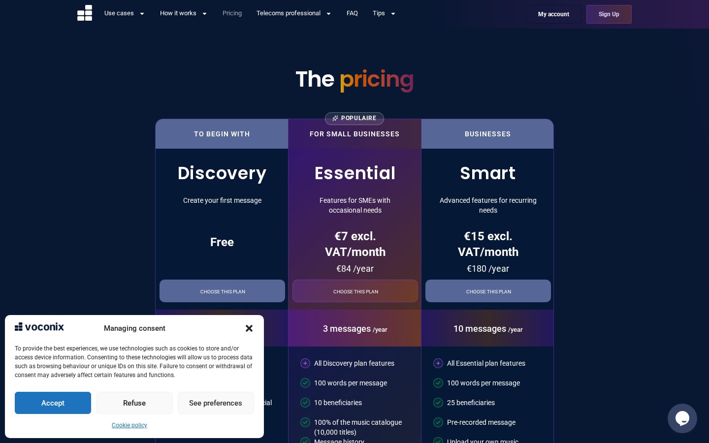 Voconix Pricing