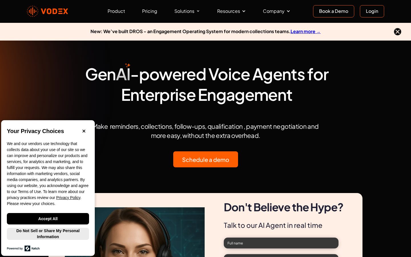 Vodex Homepage