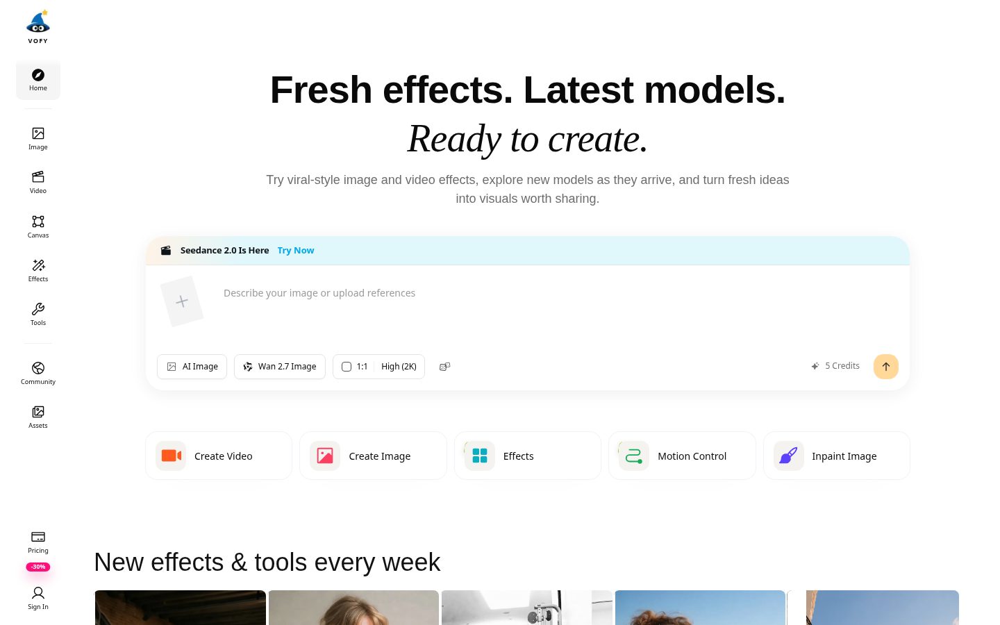 Vofy Homepage