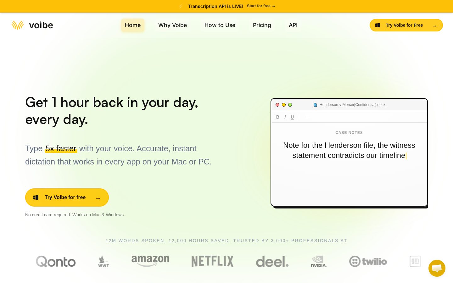 Voibe Homepage