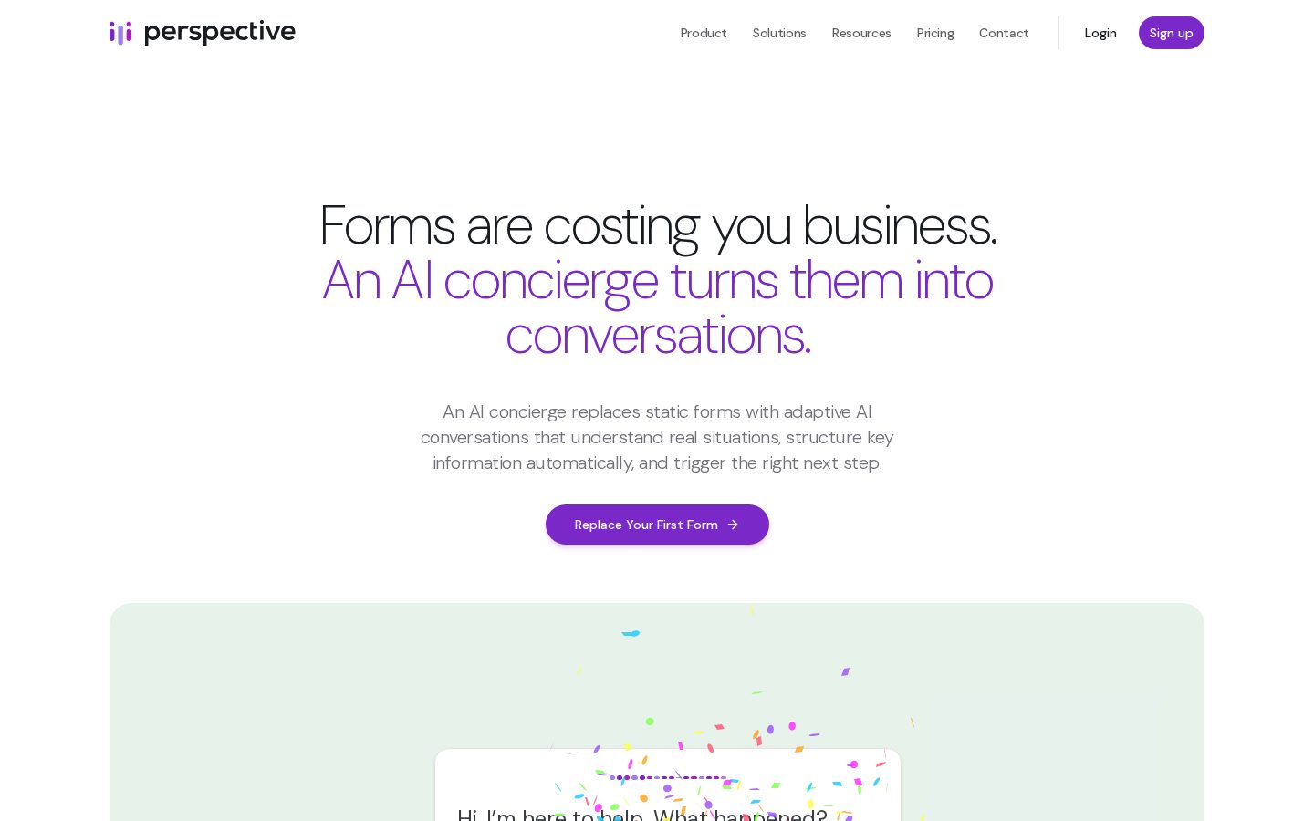 Voice Agents by Perspective AI Homepage