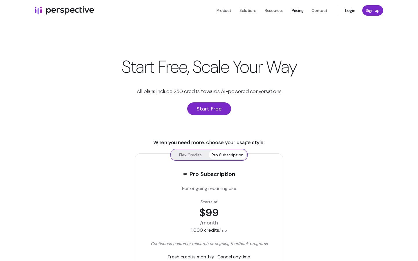 Voice Agents by Perspective AI Pricing