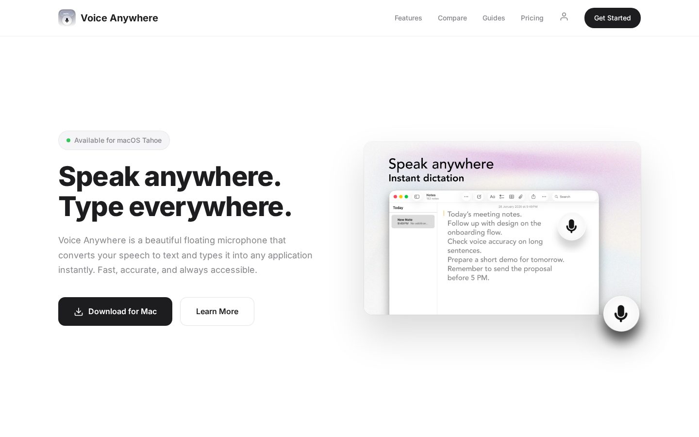 Voice Anywhere Homepage
