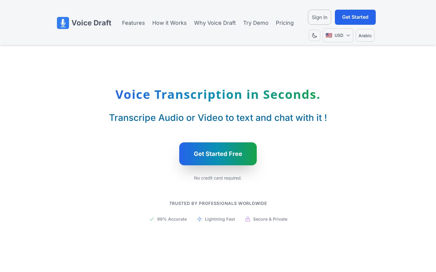 Voice Draft Homepage
