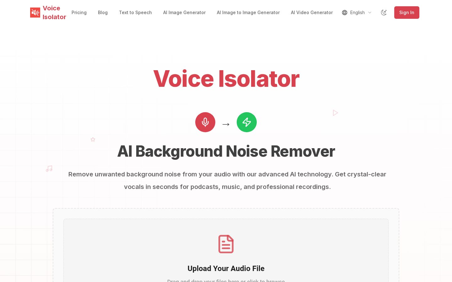 Voice Isolator Homepage