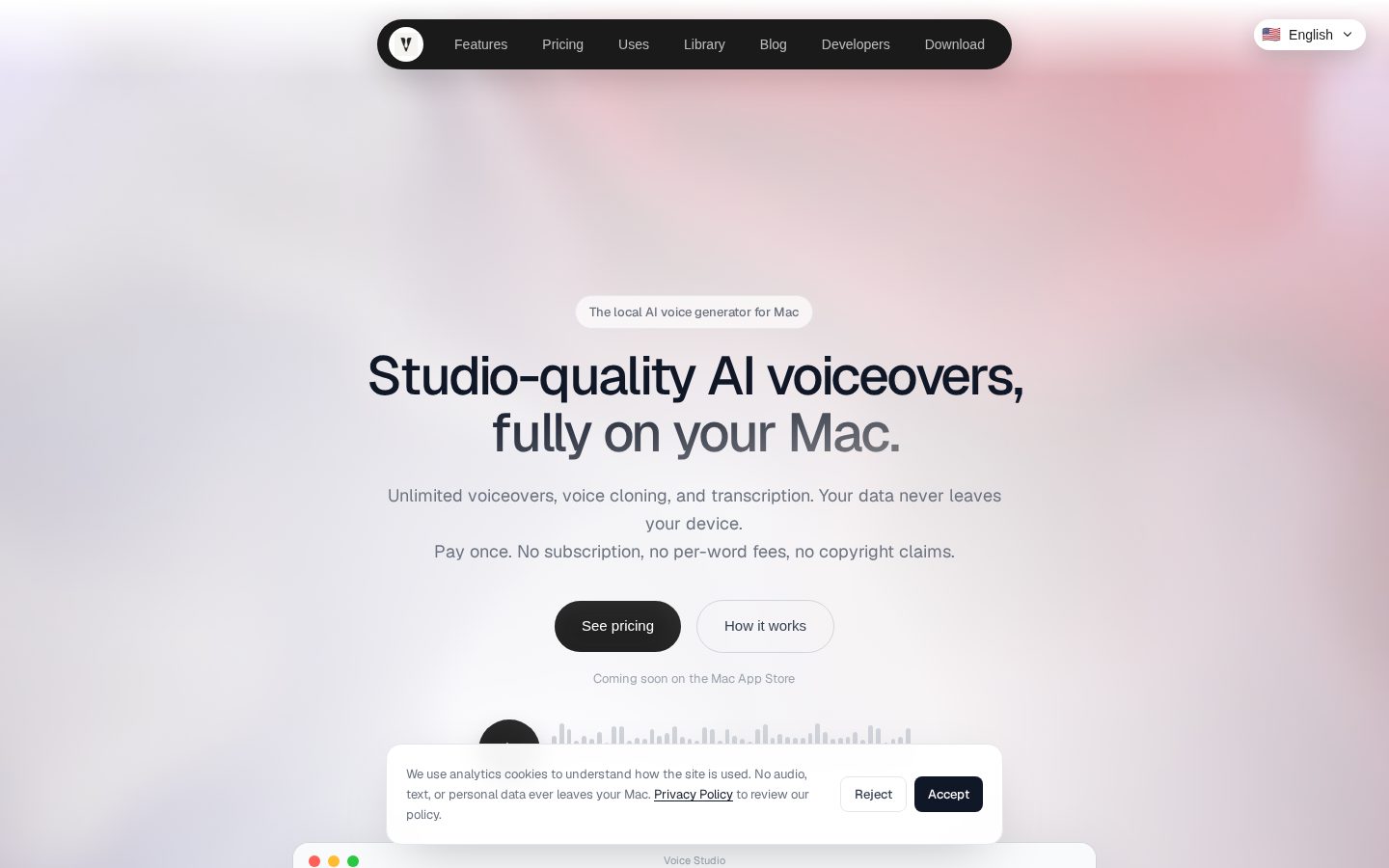 Voice Studio Homepage