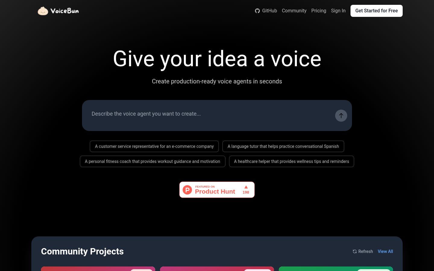 Voicebun Homepage