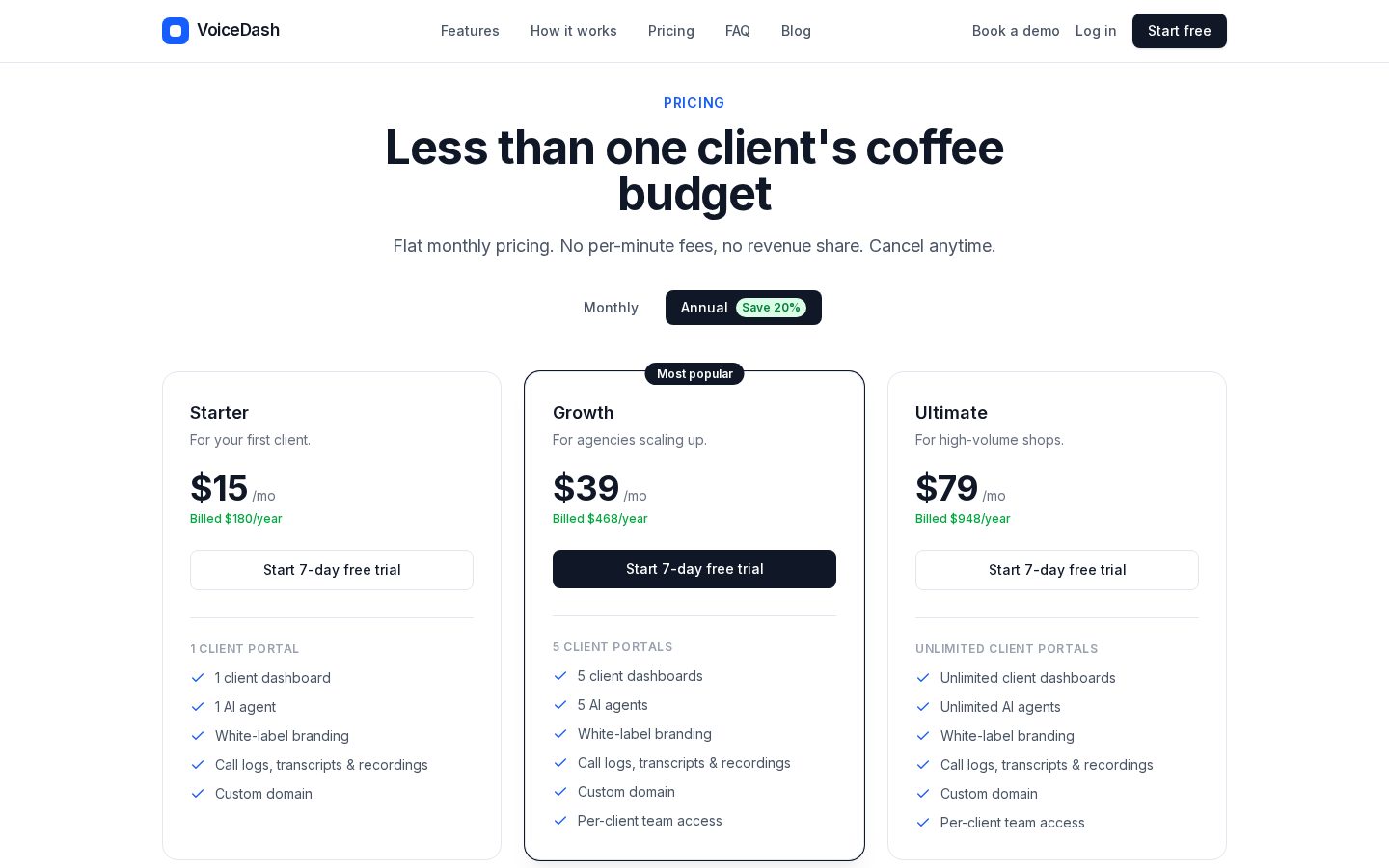 VoiceDash Pricing