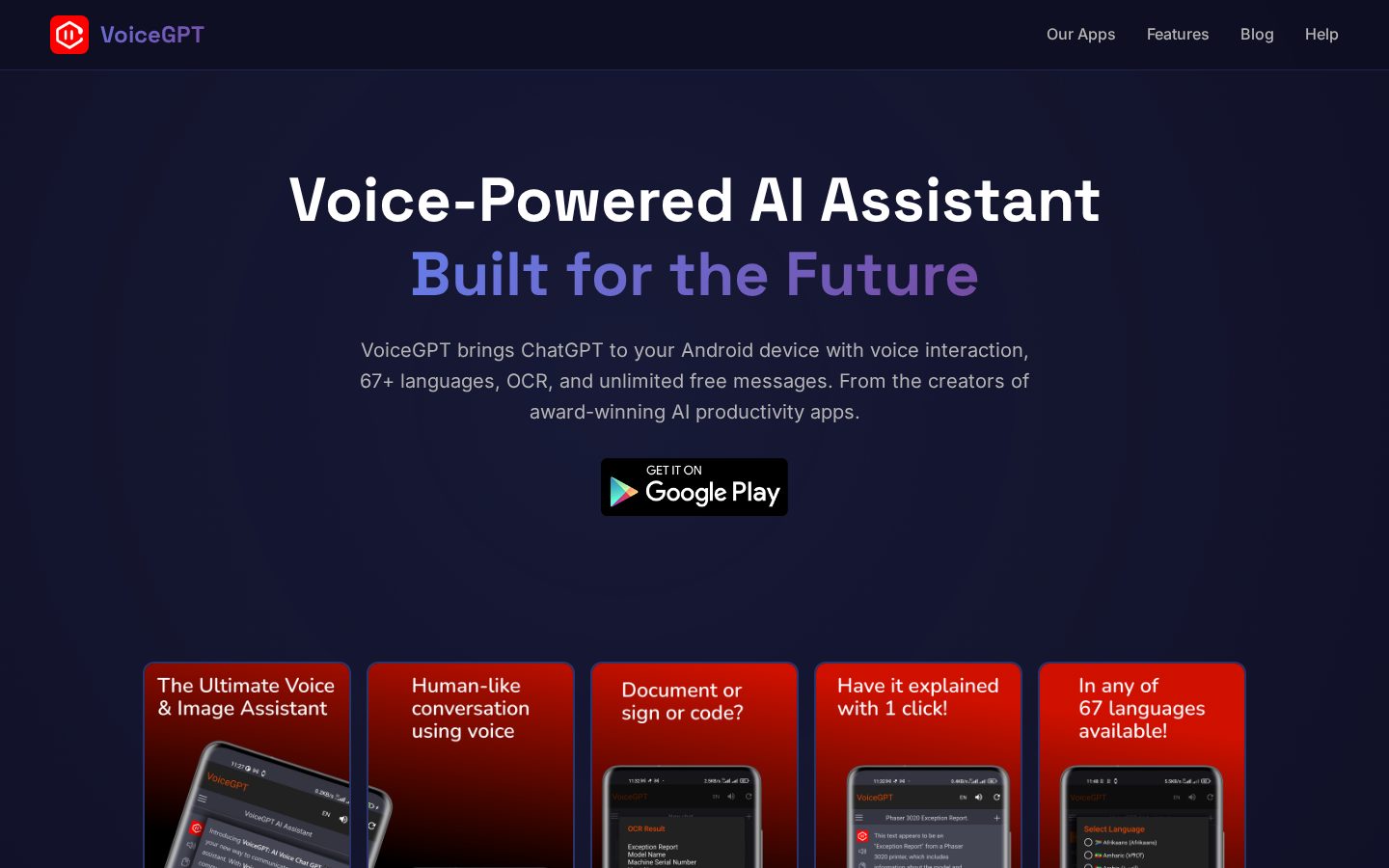 VoiceGPT Homepage
