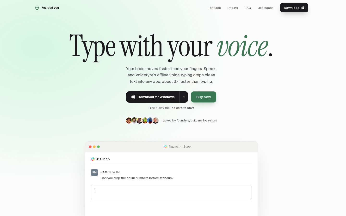 Voicetypr Homepage