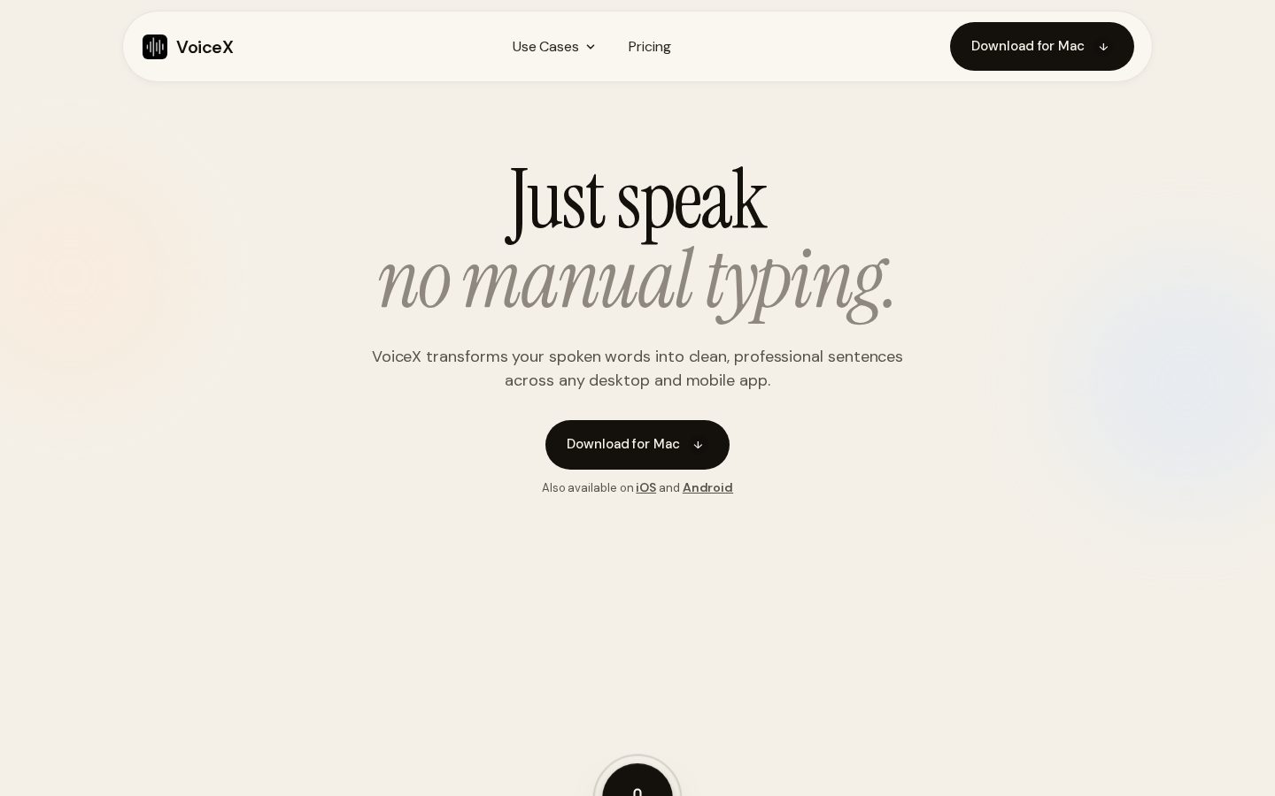 VoiceX Homepage