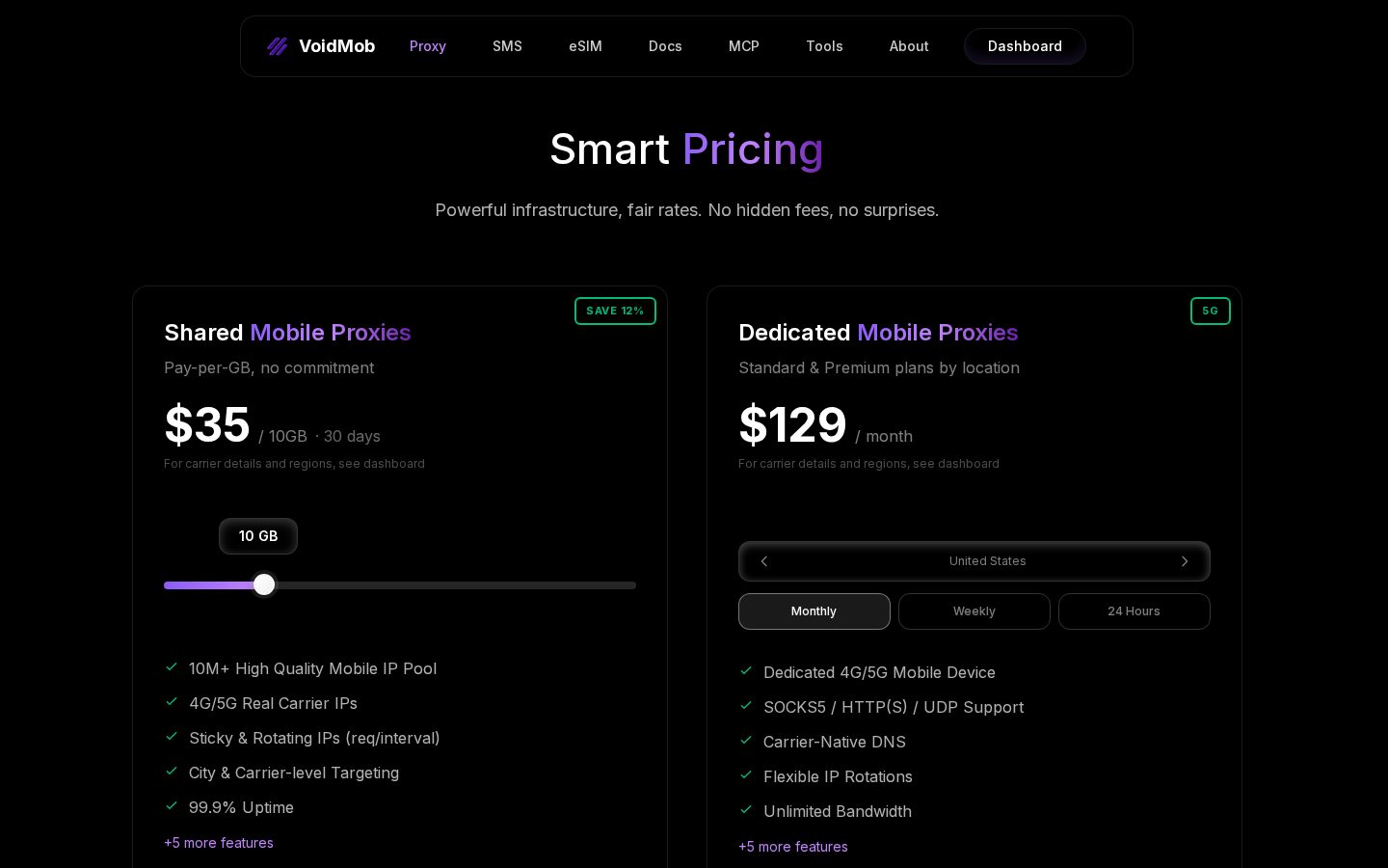 VoidMob Pricing