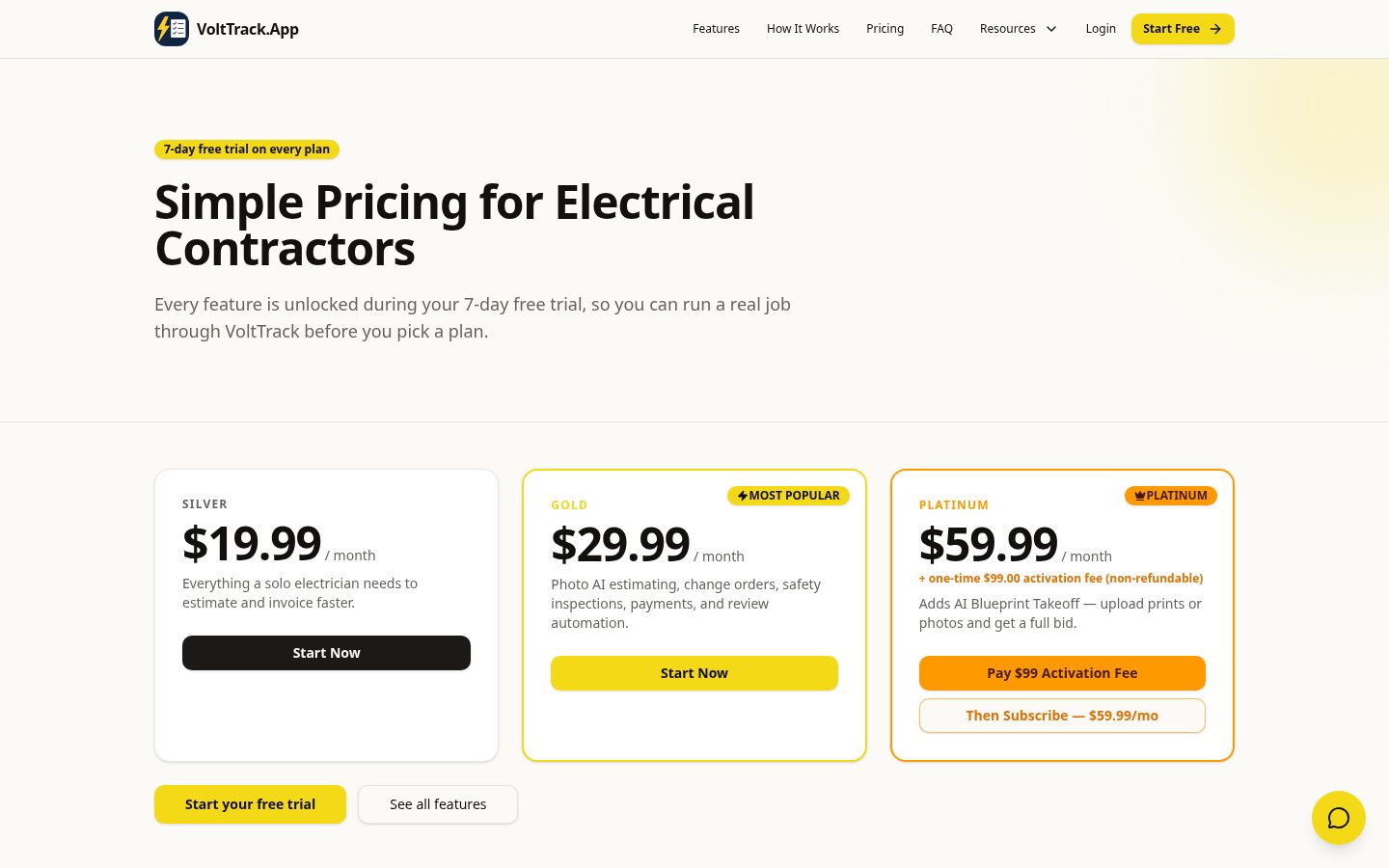 VoltTrack.App Pricing